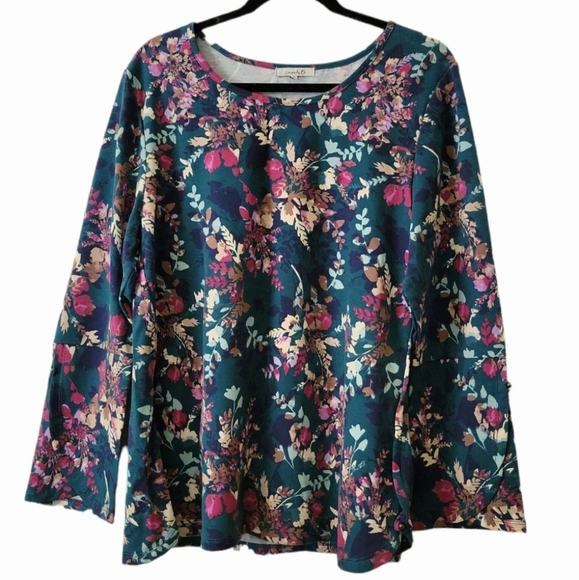 Brand NEW Crochet Women Floral long sleeve with button tops blouse Size 1X - Picture 1 of 11